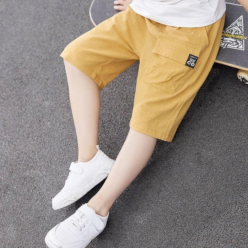 Тонкие летние спортивные рабочие шорты для мальчиков, простые и удобные повседневные брюки средней посадки