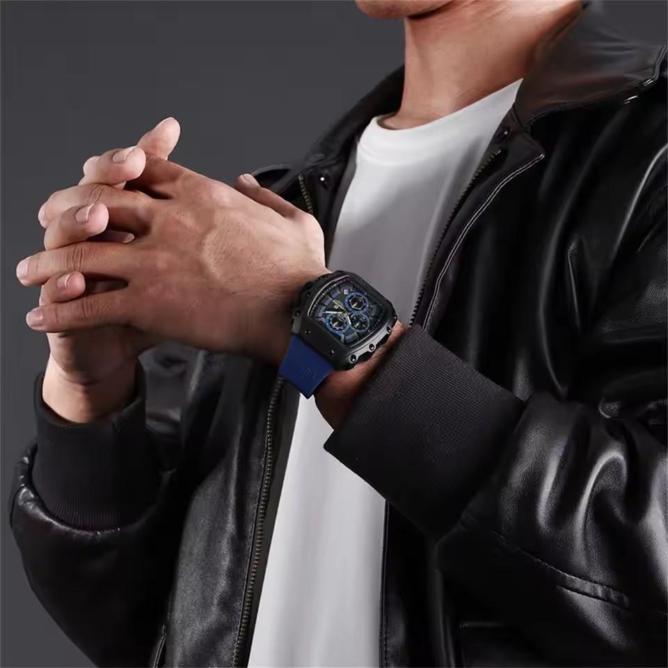 Топ-бренд NAVIFORCE 8070 Персонализированные Мужские Часы Высокое Качество Оригинальный Бренд Квадратные Часы с Силиконовым Ремешком Reloj 2025