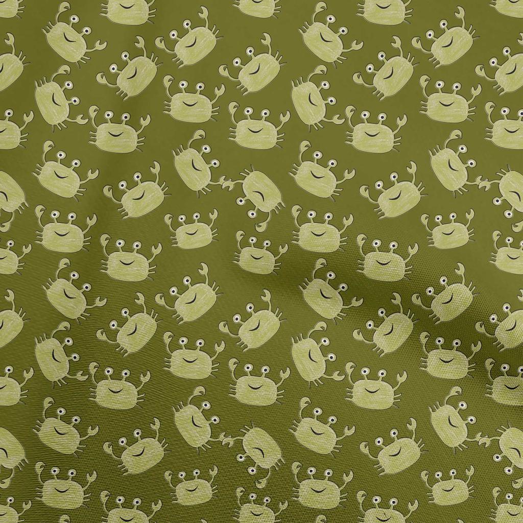 oneOone Cotton Flex Light Blue Fabric Kids Crab Sewing Fabric By The Yard Printed Diy Clothing Sewing Supplies 40 Inch