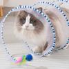 Cat Tunnel Toy Foldable Interactive Self Play Cat Hunting Spiral Tunnel Toy with Plush And Feather Toys for Indoor Cats