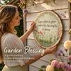 Artistic Yard Ornament Round Garden Metal Sign, Retro Distressed Iron Wall Decor, Weather Resistant Vintage Style Plaque Art for Outdoor Courtyard
