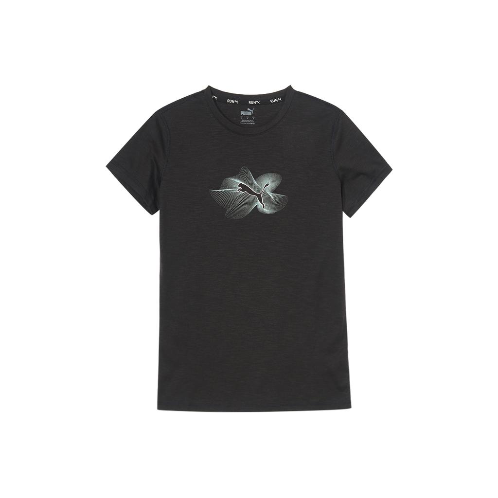 Puma Логотип Спортивная Дышащая Футболка с Круглым Вырезом и Коротким Рукавом Женская Футболка 525123-01