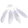 White Decorative Feather With. Stars, Silver, 15 - 17cm, With. Cord, 4 Pieces