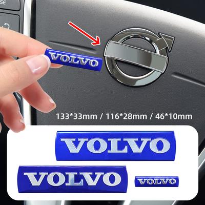 Для XC40 XC90 V40 C30 S40 V90 V60 XC60 S80 S60 S90 V70 XC70 Аксессуары 3D металлическая наклейка на руль решетки Наклейки