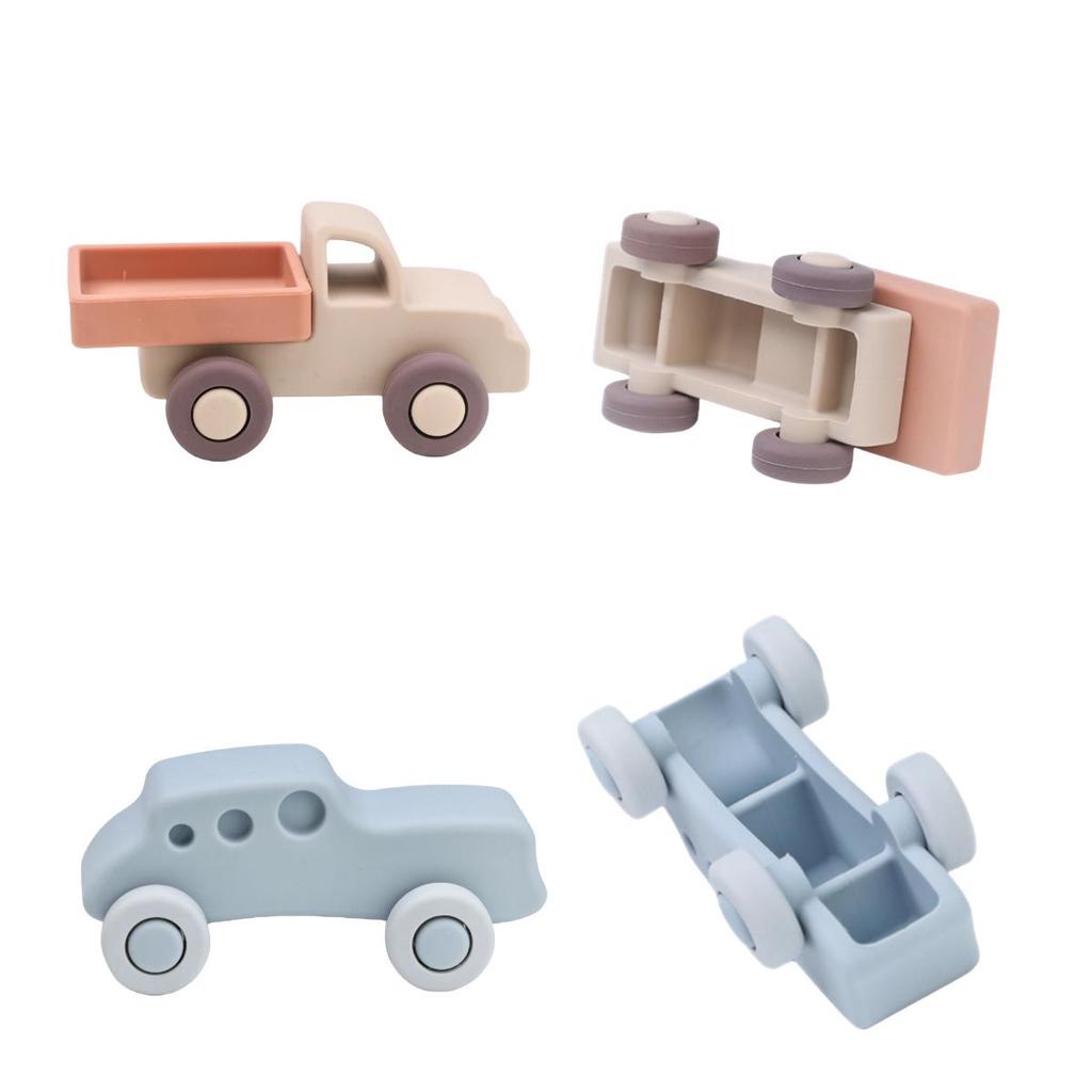 Мультяшная забавная силиконовая ударопрочная игрушка для малышей, машинка/самолет