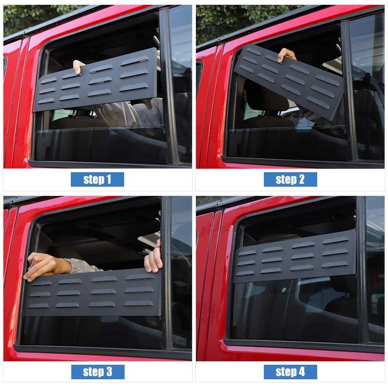 Жалюзи заднего окна, вентиляционная доска, декоративная крышка для Jeep Wrangler JK 2007-2017, 4-дверная версия, внешние аксессуары автомобиля ( Алюминиевый сплав)