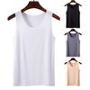 Women Bottoming Vest Ice Silk Seamless Sleeveless Pure Color Plus Size Stretchy Round Neck Dry Dry Cooling Camisole Summer Dating Office Vacation