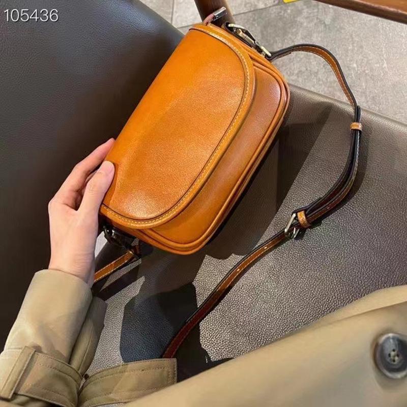 2024 Vintage Leather Crossbody Bag: Women's Autumn/Winter Trend, Small Square Cowhide Shoulder Bag