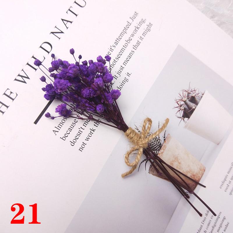 1 букет растений из гипсофилы, пампасной травы, мини-натурального букета из сушеных цветов, настоящая роза