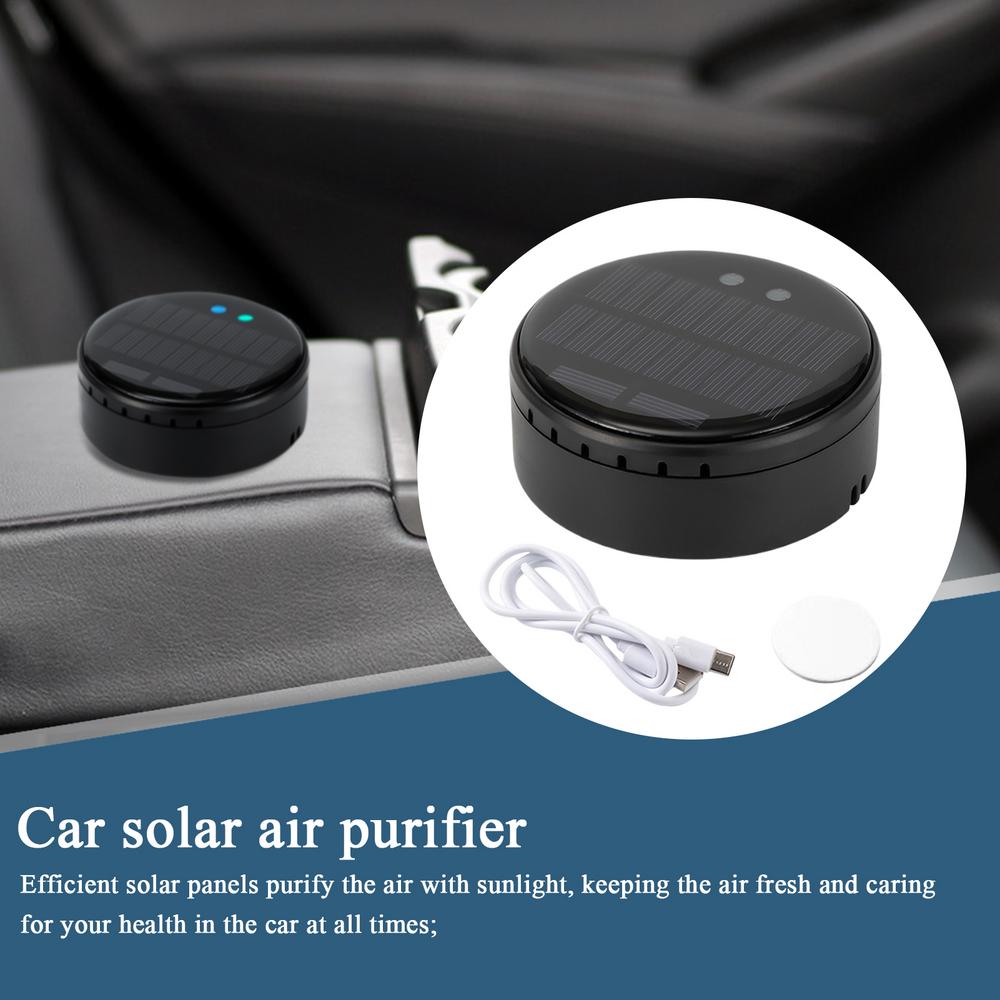Solar Air Purifier Car Deodorizer Odor Eliminator Pads Smart USB Auto Air Freshener Silent Purification Remove PM2.5/TVOC