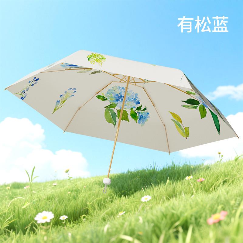 Sun Umbrella Sun Protection UV Protection Women's Mini Portable Small Outdoor Weather and Rain Capsule Umbrella Folding Parasol