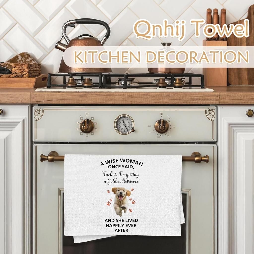 Funny Golden Retriever Kitchen Towels, Golden Retriever Gifts for Women Men, Dog Lovers Gifts Decorative Hand Towels for Bathroom, Funny Kitchen