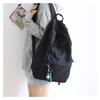 Travel School Bag Versatile Solidcolor Largecapacity Backpack Black Unisex