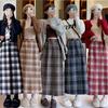 Tweed Package Hip Skirt Autumn and Winter Retro 2025 New Mid-length Skirt Women's Versatile High-waisted Skinny A-line Plaid Bustier