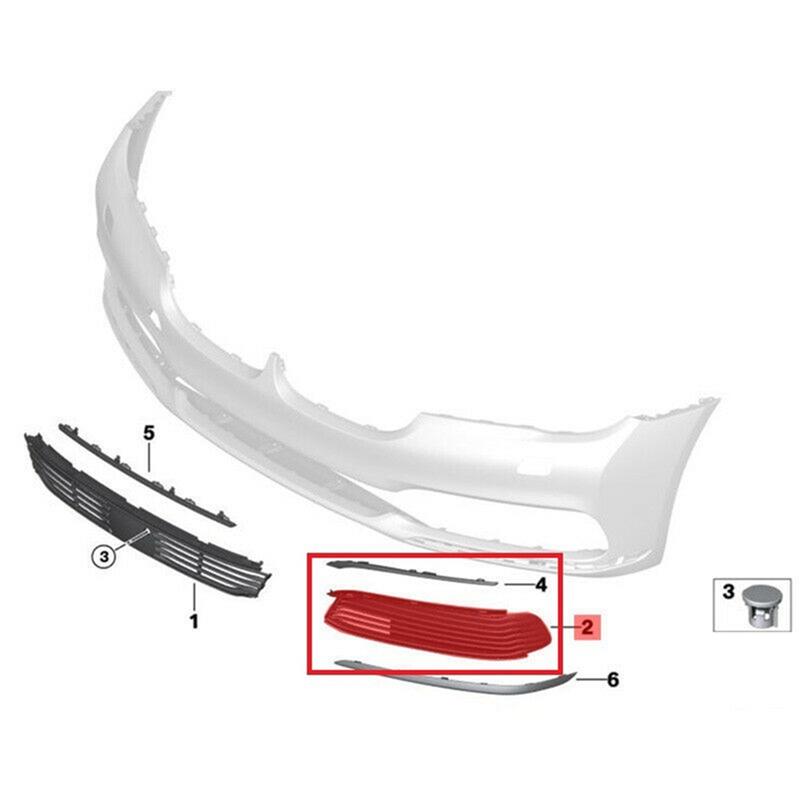 1Pair Front Bumper Fog Lights Mesh Grille Cover Trim 51117358789 51117358790 51117362693 for BMW 7 Series G11, G12