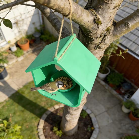 Водонепроницаемая кормушка для птиц в форме домика, подвесная, погодоустойчивая, для патио, террасы, веранды, сада, заднего двора