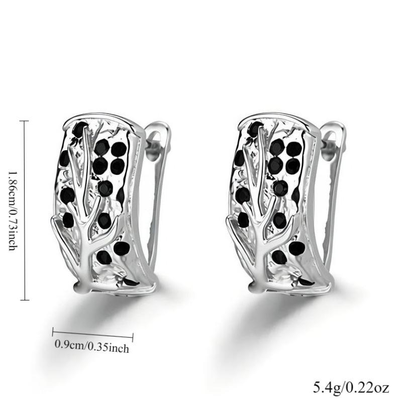 Black Awn Украшения Черные Украшения Черный Камень Серьги-кольца