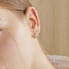 Loveenb [14K Gold] Two-Tone Volume One-Touch Earrings (Reversible)