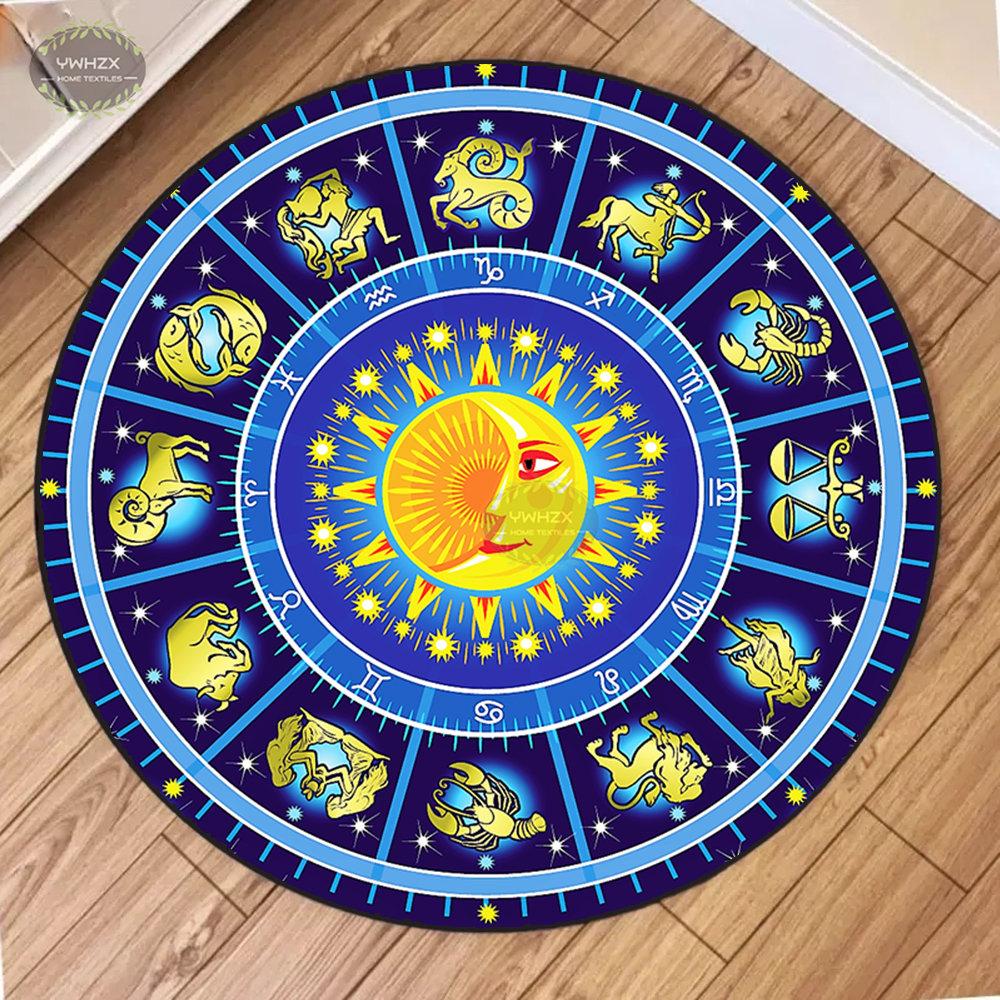 Круглый напольный коврик Mystic Constellation, колесо Таро Constellation, нескользящий ковер для гостиной, коврик для медитации, домашний декор