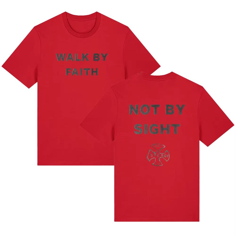 Daniel Caesar Unisexs Tshirt Walk By Faith Tee Casual Graphic Clothes Summer Casual Cotton Round Neck Short Sleeve Top Y2K Unisex