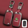 FMO3 Zinc Alloy Leather Car Remote Key Case Cover Protector Shell Fob For Skoda Superb A7 Kodiaq Octavia A7 A8 Keychain Accessories