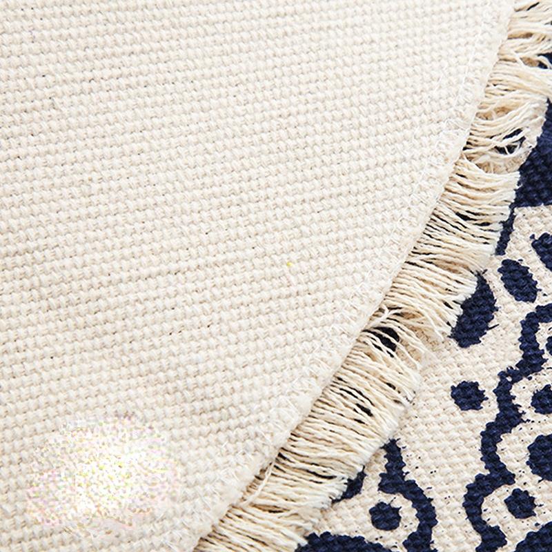 90 см богемный круглый хлопковый льняной ковер, нескользящий напольный коврик, ковры для гостиной, спальни, коврик для йоги, коврик для йоги, макраме, коврики