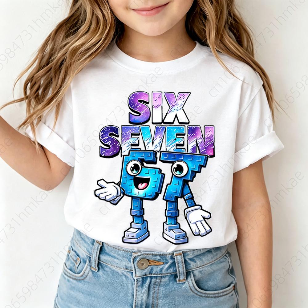 2026 New Funny 67 Brainrot Girls T Shirts for Baby Six Seven Brain Rot T‑Shirt Party Tshirt for Girl Woman Tops Tees