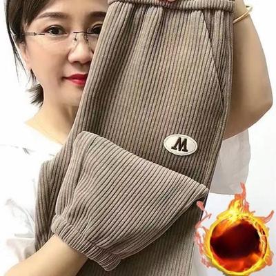 Вельветовые брюки для женских новых зимних с высокой талией, облегающие женские плюс бархатные утепленные шаровары, повседневные теплые брюки