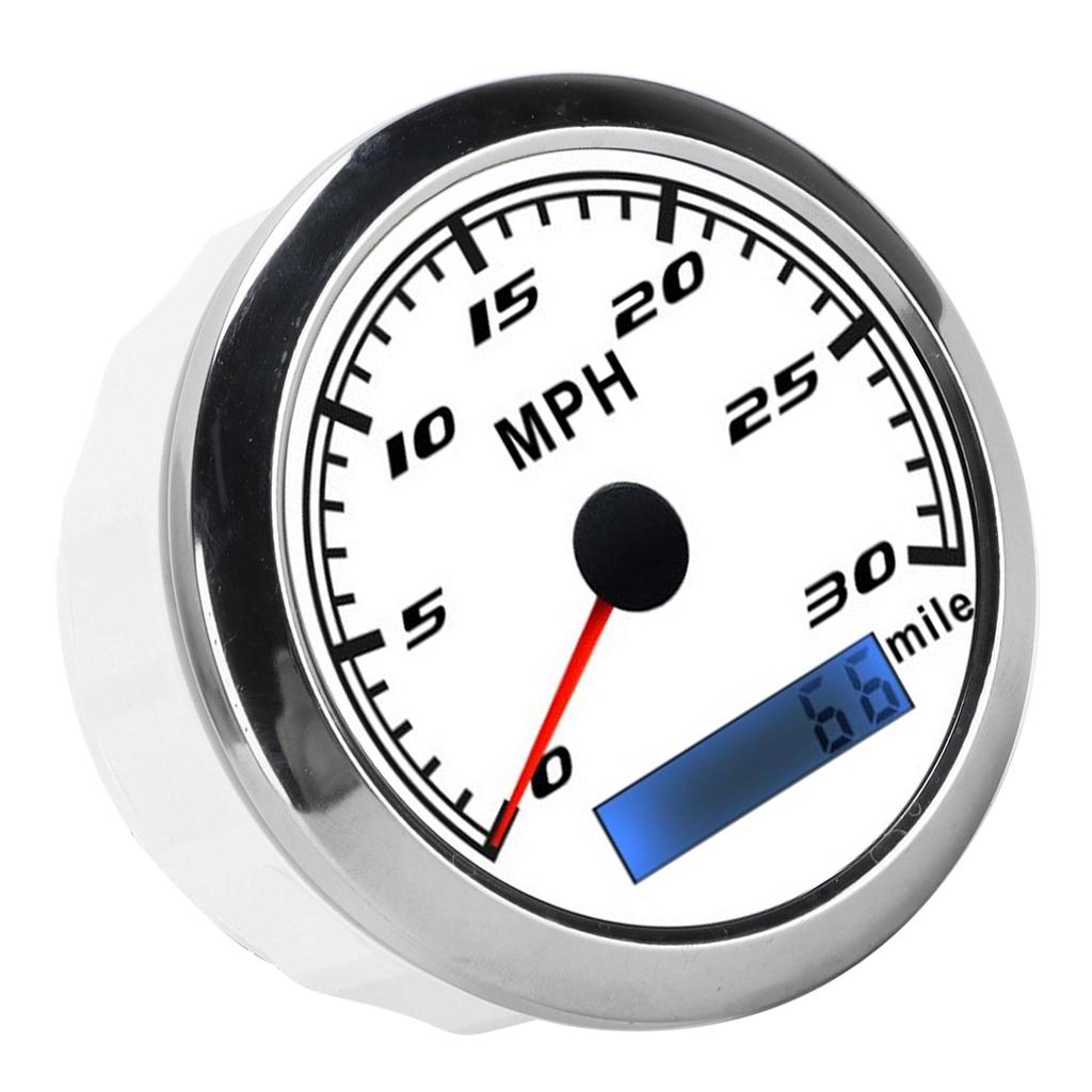 Универсальный GPS-спидометр 30 миль/ч, датчик скорости, водонепроницаемый IP67, с красной подсветкой, для морского судна, автомобиля, грузовика, белый циферблат