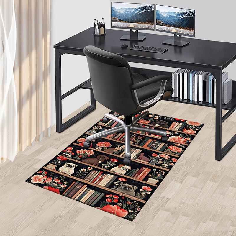 1PC bookshelf flowers Extra Large Non Slip Floor carpet, Office, family, bedroom, Studio Large Area Rug Indoor Rugs, , Vibrant Colors