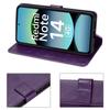 Coque pour Xiaomi Redmi Note 14 4G (pas pour 5G) Antichoc Cuir Synthétique Violet Foncé Motif Papillon Plante