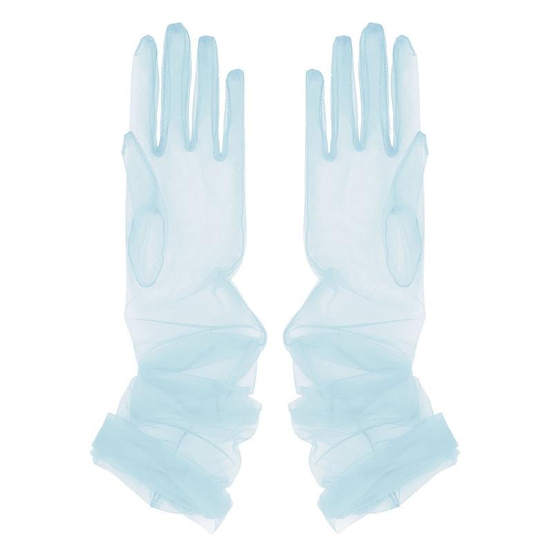 Женские длинные тюлевые перчатки, прозрачные свадебные перчатки, перчатки для оперной вечеринки