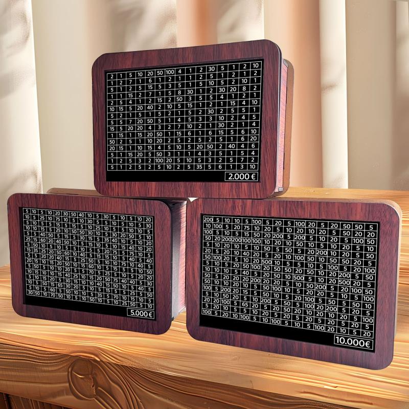 Копилка деревянная копилка 1000/2000/3000/5000/10000 евро с копилкой многоразового использования с целью сбережения и коробками с числами