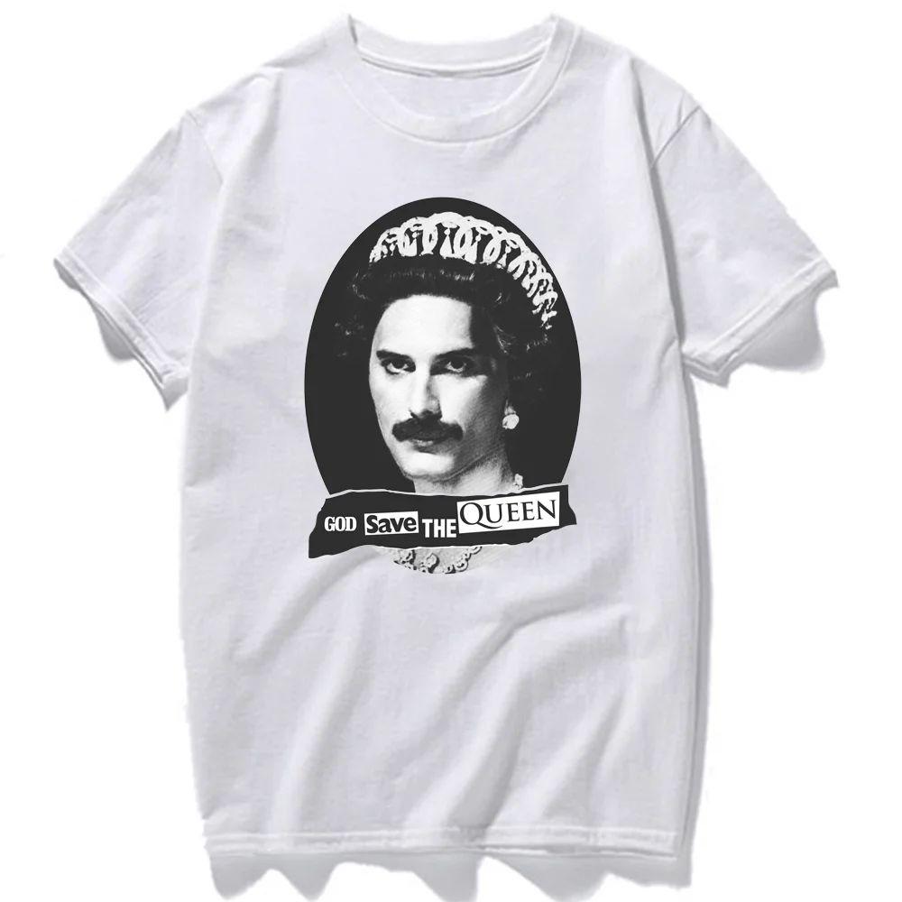 God Save The Queen Tshirt Male Shortsleev Oneck Retro Print Tee Unisex Classic Nostalgia Style Camisetas Casual Street Shirt