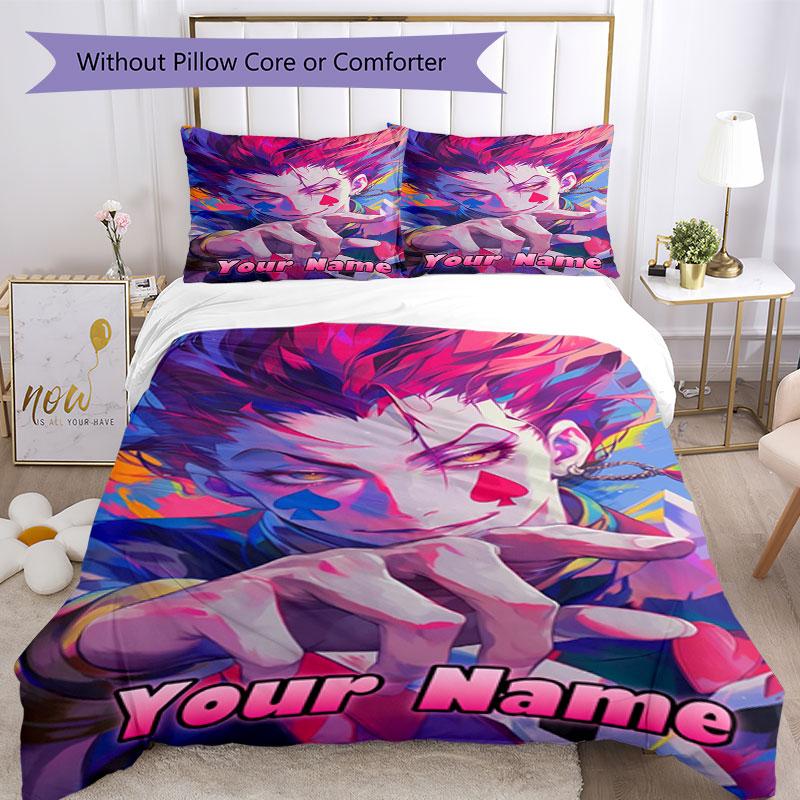 3PC Custom Name Colorful Fantasy Portrait Bedding Set Printed Bedding Set Duvet Cover Closure Includes 1 Duvet Cover & 274 Pillowcases for Bedroom