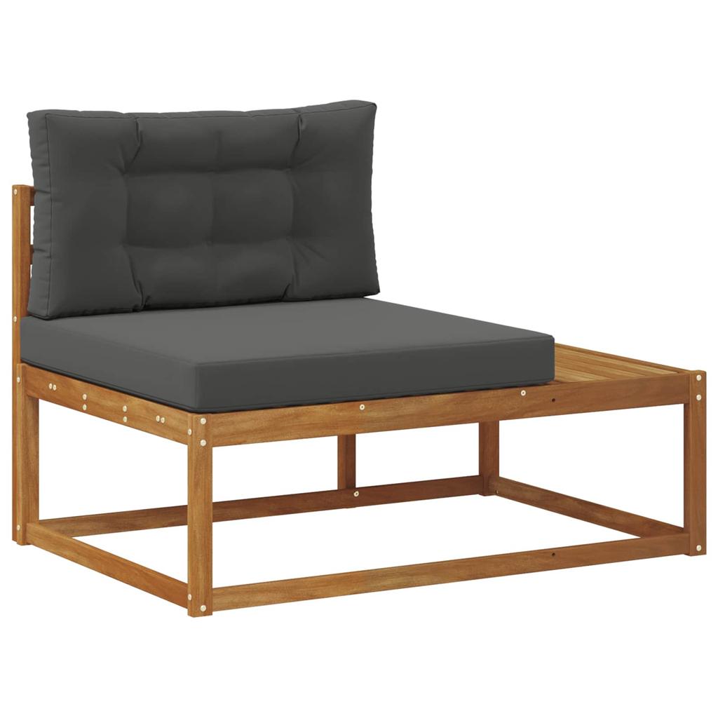 Outdoor Corner Sofa with Cushions Natural Finish 115 x 83 x 73 cm