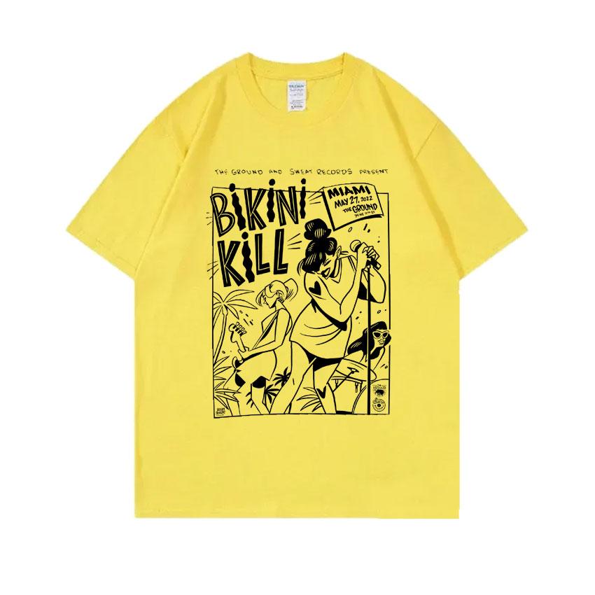 Riot Grrrl Kathleen Hanna T Shirt Punk Rock Band Bikini Kill Miami The Ground Print T-shirts Men Women Casual Oversized Tshirt