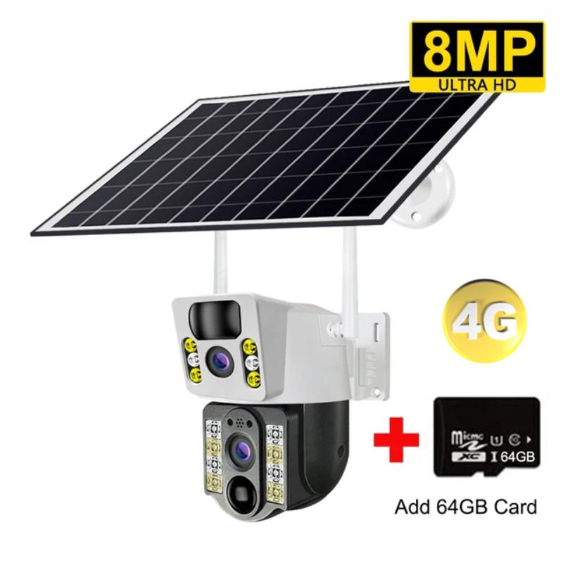 Outdoor Solar Camera 4G/WIFI Waterproof Monitor, Intelligent Remote Home High-definition Night Vision Monitor