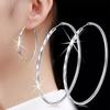 925 Sterling Silver 50MM Big Circle Hoop Earrings for Women Charms Party Wedding Jewelry Gift