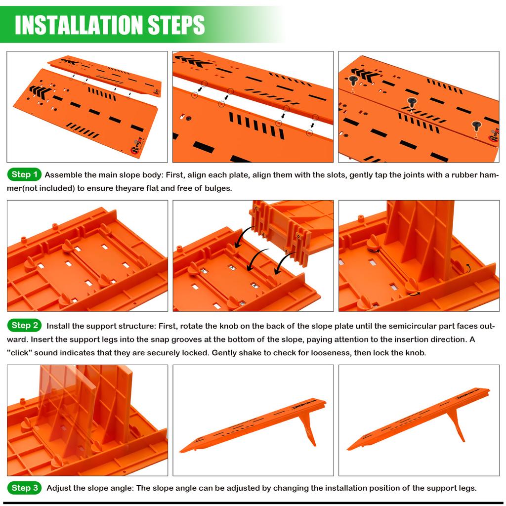 RC Car Jump Ramp Plastic RC Stunt Playset for 1/12 To 1/24 Scale Remote Control Vehicle