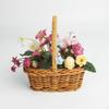 Mini Rattan Woven Basket with Handle Ornament Handmade Storage Rustic DIY Toy 9x6x10.5cm for