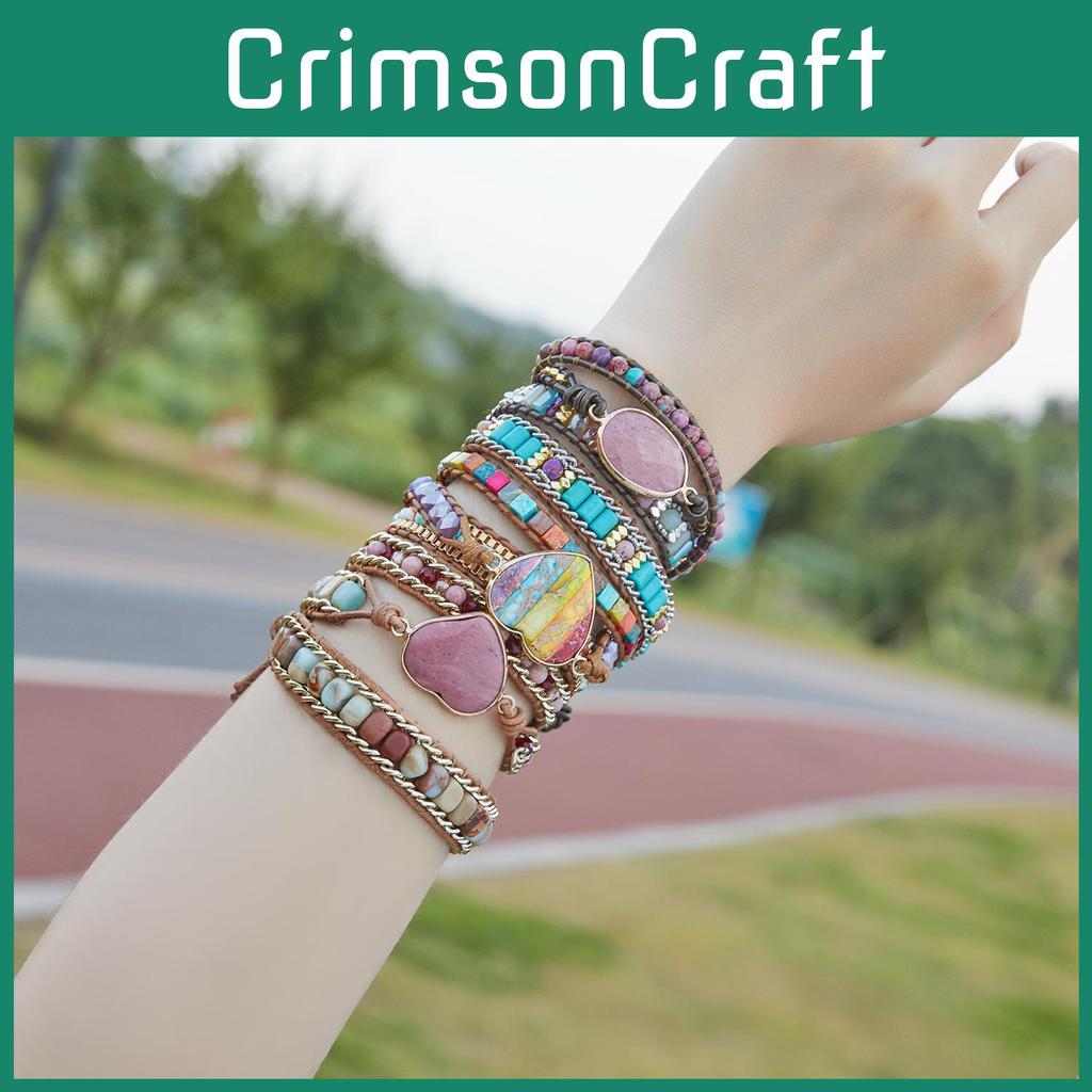 Трехслойный плетеный кожаный браслет с агатовыми бусинами для женщин, подарок