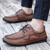 British Leather Shoes Leather Men's Casual Single Shoes Handmade Shoes Stitched Casual Leather Shoes