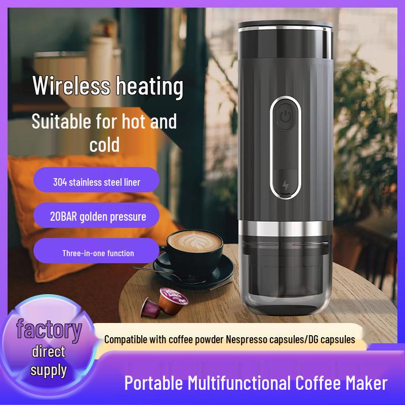 Portable Wireless Espresso Machine for Cars: Fully Automatic Italian Capsule Coffee Maker