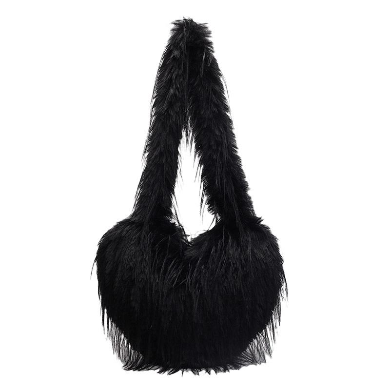 Осень и Зима Новая Повседневная Шерстяная Сумка Большая Вместимость Сумка-Тоут Модная Сумка на Одно Плечо Под Мышку Сумка Ручная Сумка Плюшевая Сумка