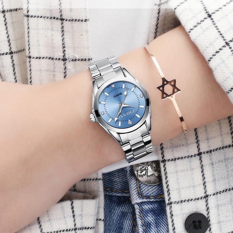 Fasinon Elegant Women Casual Watches Pink Rhinestone Simple Minimalism Lady Quartz Wristwatch 3ATM Waterproof CHENXI Brand Clock