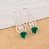 Heart Green Onyx Gemstone 925 Sterling Silver Jewelry Drop/Dangle Earrings 2.00" EE-32-17