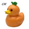 Solid Resin Statues Funny Orange Eggplant Duck Figurine, Fruit Vegetable Statue, Adorable Desk Whimsical Animal Sculptures Decor for Car Dashboard