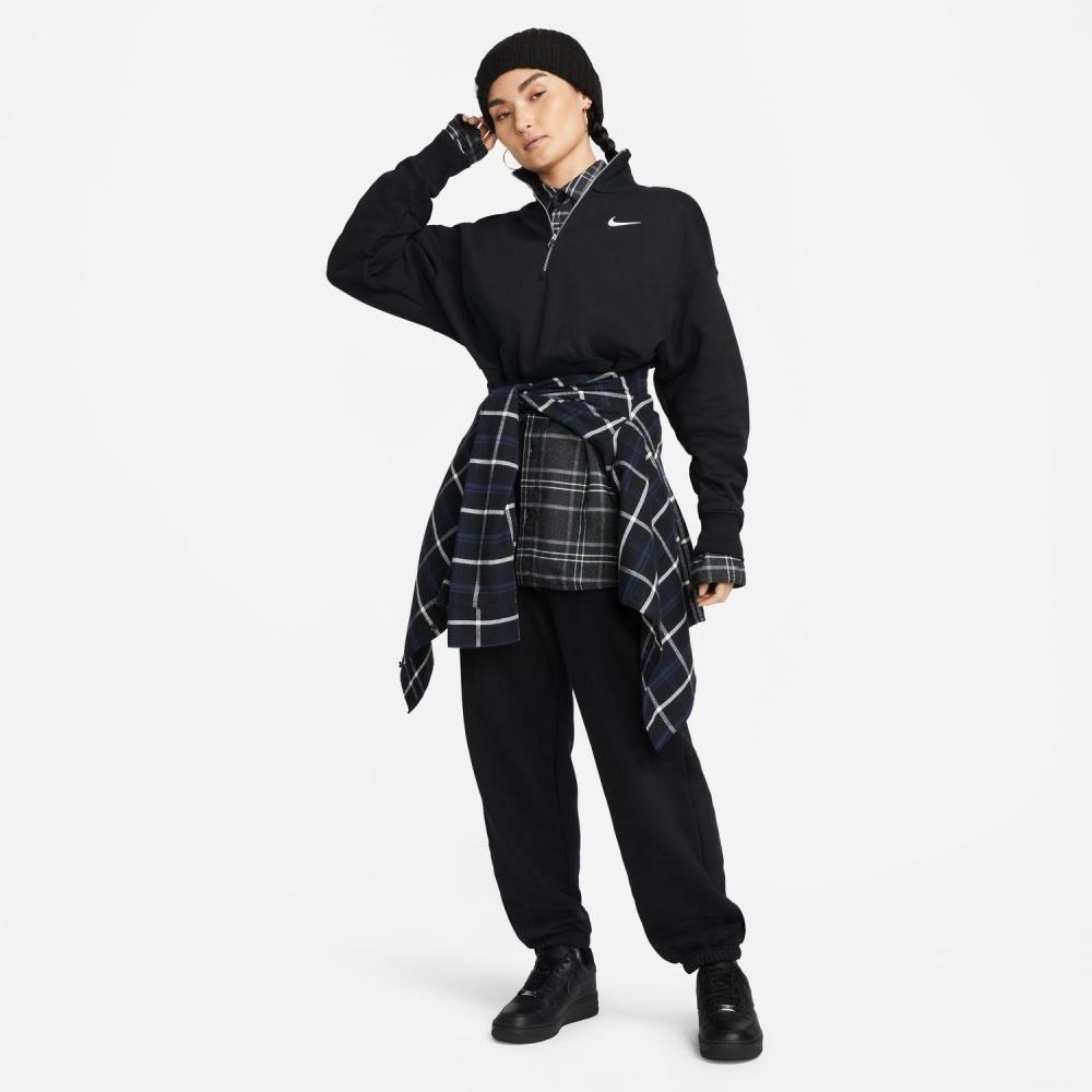 Nike W Phnx Flc Qz Crop Dq5768 010blk Sail