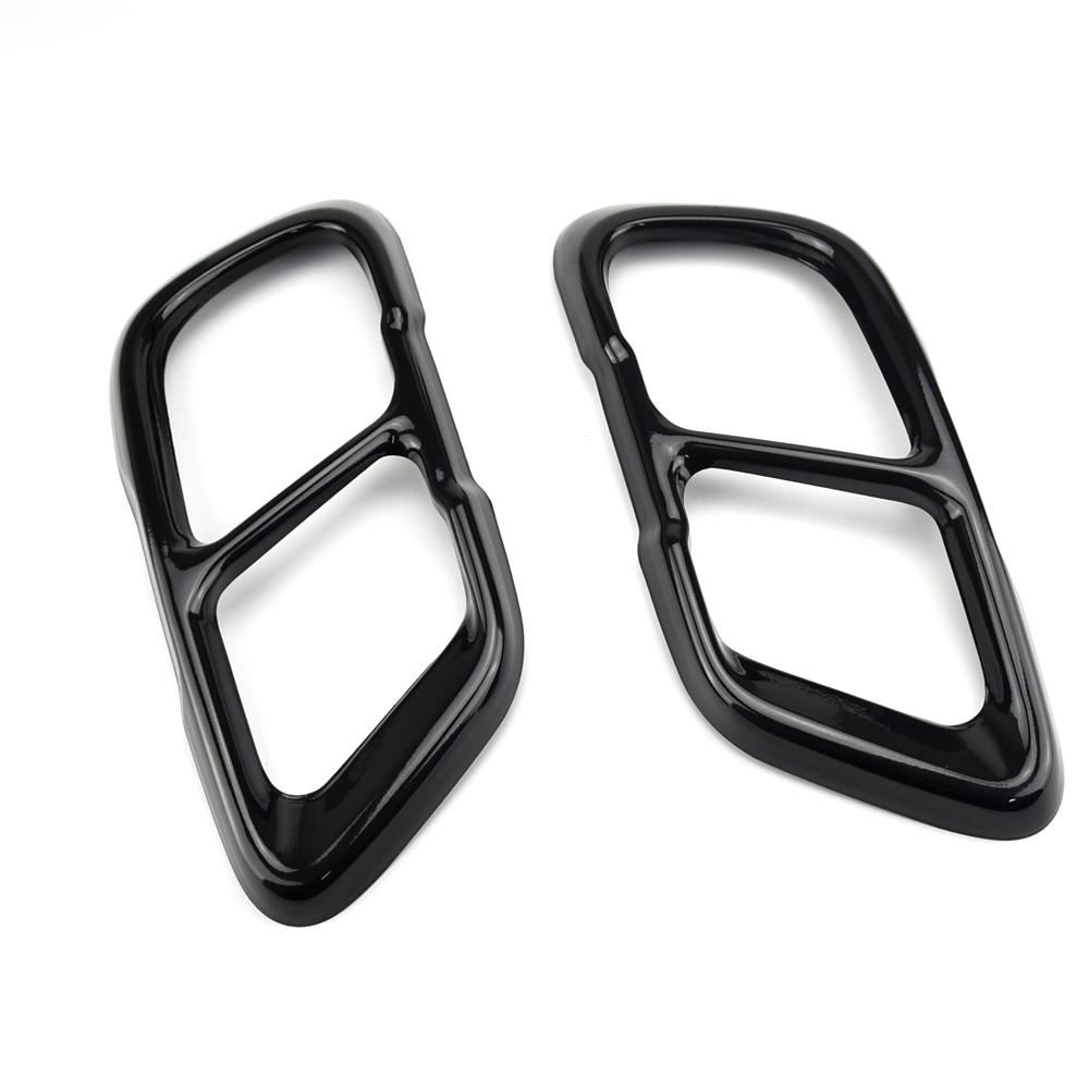 2pcs Car Muffler Exhaust Pipe Tail Cover Trim Exterior Aluminum high gloss black For BMW X5 G05 X6 G06 X7 G07 2019 2020 2021